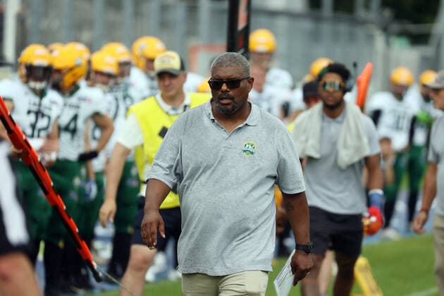 11.07.21 Stuttgart Surge - Leipzig Kings Deutschland, Stuttgart, 11.07.2021, American Football, EFL, Stuttgart Surge - Leipzig Kings: Fred Armstrong (Trainer Leipzig Kings).