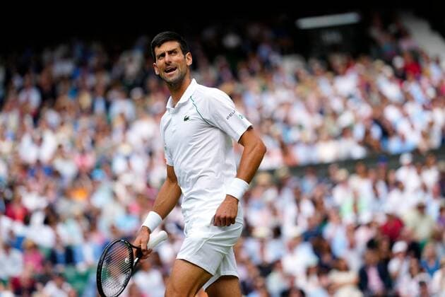 Mandatory Credit: Photo by Shutterstock (12204579cd) Novak Djokovic during the Gentlemen s Singles final Wimbledon Tennis Championships, Day 13, The All England Lawn Tennis and Croquet Club, London, UK - 11 Jul 2021 Wimbledon Tennis Championships, Day 13, The All England Lawn Tennis and Croquet Club, London, UK - 11 Jul 2021  Copyright: xShutterstockx 12204579cd