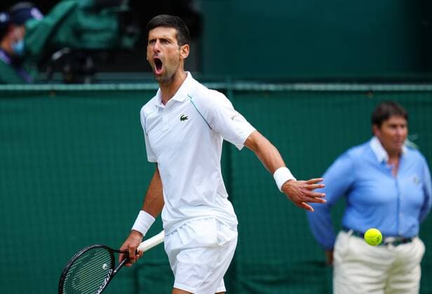 Mandatory Credit: Photo by Javier Garcia Shutterstock (12204578fc) Novak Djokovic celebrates during the Gentlemen s Singles final Wimbledon Tennis Championships, Day 13, The All England Lawn Tennis and Croquet Club, London, UK - 11 Jul 2021 Wimbledon Tennis Championships, Day 13, The All England Lawn Tennis and Croquet Club, London, UK - 11 Jul 2021  Copyright: xJavierxGarcia Shutterstockx 12204578fc