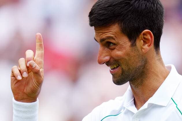 Mandatory Credit: Photo by Javier Garcia Shutterstock (12204578fm) Novak Djokovic celebrates victory in the Gentlemen s Singles final Wimbledon Tennis Championships, Day 13, The All England Lawn Tennis and Croquet Club, London, UK - 11 Jul 2021 Wimbledon Tennis Championships, Day 13, The All England Lawn Tennis and Croquet Club, London, UK - 11 Jul 2021  Copyright: xJavierxGarcia Shutterstockx 12204578fm
