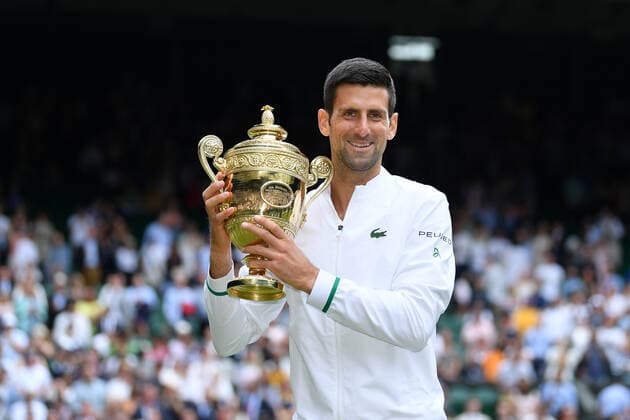 Sport Bilder des Tages Novak Djokovic (Ser) defeatd Matteo Berrettini (Ita) in Wimbledon final TENNIS : Wimbledon 2021 - 11 07 2021 AntoineCouvercelle Panoramic 