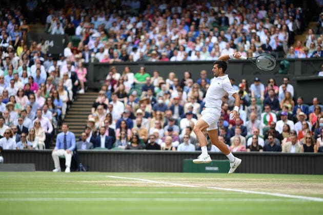 Novak Djokovic (Ser) TENNIS : Wimbledon 2021 - 11 07 2021 AntoineCouvercelle Panoramic 