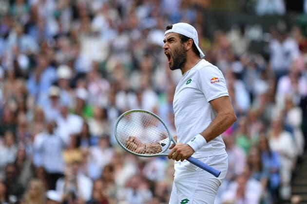 Matteo Berrettini (Ita) TENNIS : Wimbledon 2021 - 11 07 2021 AntoineCouvercelle Panoramic 