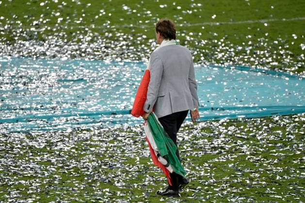 Roberto Mancini coach of Italy celebrates for victory of the UEFA EURO, EM, Europameisterschaft,Fussball 2020 Final football match between Italy and England at Wembley stadium in London (England), July 11th, 2021. Photo Andrea Staccioli Insidefoto andreaxstaccioli