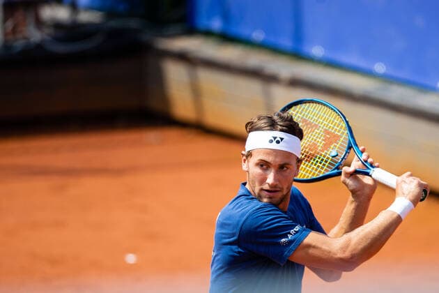 210713 Casper Ruud, Norway, at a training session on day 9 of the Nordea Open on 13 July 2021 in Bastad,  Copyright: MATHILDAxAHLBERG BB210713BB104