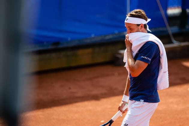 210713 Casper Ruud, Norway, at a training session on day 9 of the Nordea Open on 13 July 2021 in Bastad,  Copyright: MATHILDAxAHLBERG BB210713BB106