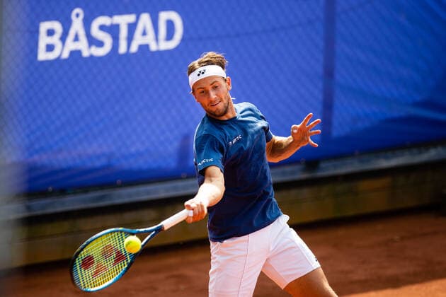 210713 Casper Ruud, Norway, at a training session on day 9 of the Nordea Open on 13 July 2021 in Bastad,  Copyright: MATHILDAxAHLBERG BB210713BB108