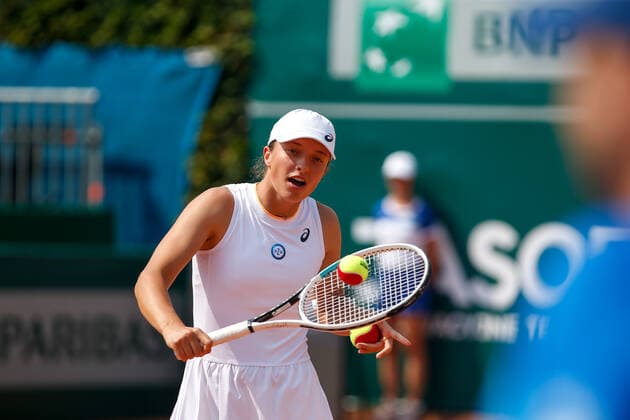 GDYNIA 13.07.2021 TENIS ZIEMNY TURNIEJ BNP PARIBAS POLAND OPEN CHARYTATYWNY POKAZOWY MECZ OTWARCIA --- TENNIS BNP PARIBAS POLAND OPEN CHARITY MATCH --- NZ IGA SWIATEK , FOT. GRZEGORZ RADTKE 058sport.pl NEWSPIX.PL --- Newspix.pl  20210713_013_GRZ2263_RAD