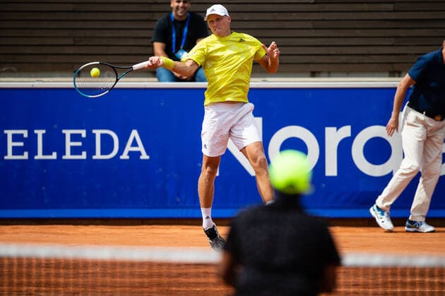 210713 Filip Bergevi, Sweden, in doubles during day 9 of the Nordea Open on 13 July 2021 in Bastad,  Copyright: MATHILDAxAHLBERG BB210713BB176