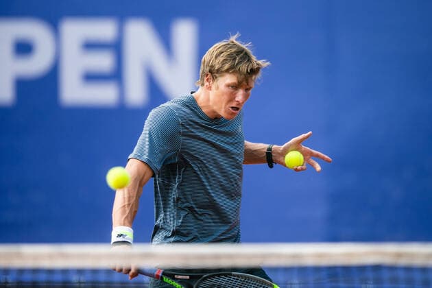 210713 Andre Göransson, Sweden, trains during day 9 of the Nordea Open on 13 July 2021 in Bastad,  Copyright: MATHILDAxAHLBERG BB210713BB182