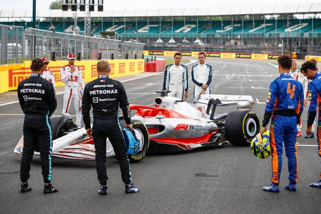 Reveal of the prototype for the 2022 F1 season, F1 Grand Prix of Great Britain at Silverstone Circuit on July 15, 2021 in Silverstone, Great Britain Photo by HOCH ZWEI Silverstone Great Britain
