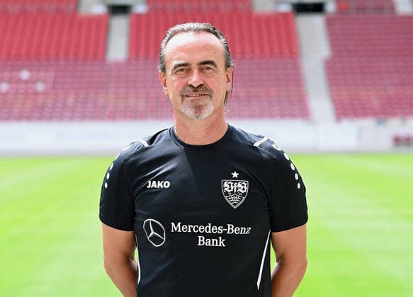FUSSBALL 1 BUNDESLIGA SAISON 2021 2022 12 07 2021 Photo session with VfB Stuttgart at the Mercedes Benz Arena Team manager Guenther Schaefer