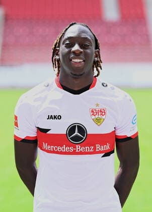 FOOTBALL 1 BUNDESLIGA SEASON 2021 2022 12 07 2021 Photo session with VfB Stuttgart at the Mercedes Benz Arena Tanguy Coulibaly