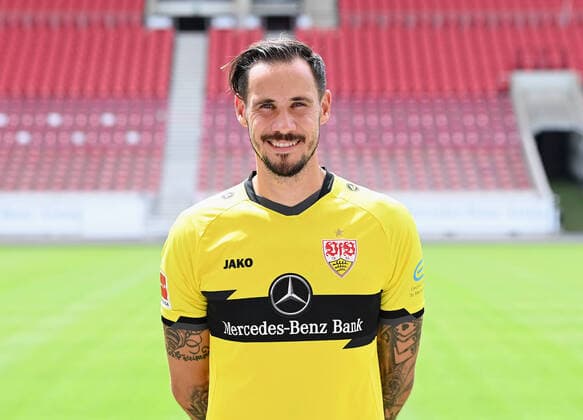 FUSSBALL 1 BUNDESLIGA SAISON 2021 2022 12 07 2021 Photo session with VfB Stuttgart at the Mercedes Benz Arena Goalkeeper Jens Grahl