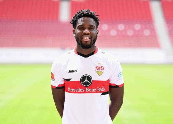 FOOTBALL 1 BUNDESLIGA SEASON 2021 2022 12 07 2021 Photo session with VfB Stuttgart at the Mercedes Benz Arena Orel Mangala