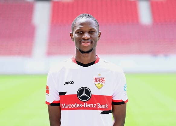 FOOTBALL 1 BUNDESLIGA SEASON 2021 2022 12 07 2021 Photo session with VfB Stuttgart at the Mercedes Benz Arena Alkhaly Momo Cisse
