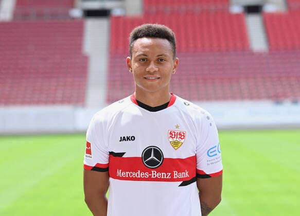 FOOTBALL 1 BUNDESLIGA SEASON 2021 2022 12 07 2021 Photo session with VfB Stuttgart at the Mercedes Benz Arena Roberto Massimo
