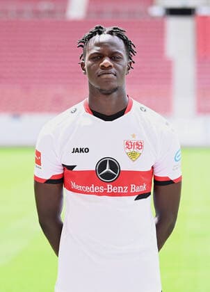 FOOTBALL 1 BUNDESLIGA SEASON 2021 2022 12 07 2021 Photo session with VfB Stuttgart at the Mercedes Benz Arena Naouirou Ahamada