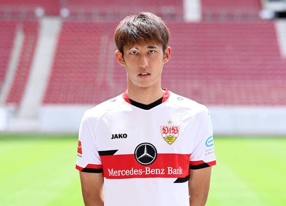 FOOTBALL 1 BUNDESLIGA SEASON 2021 2022 12 07 2021 Photo session with VfB Stuttgart at the Mercedes Benz Arena Hiroki Ito