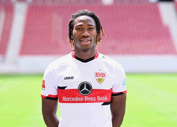 FOOTBALL 1 BUNDESLIGA SEASON 2021 2022 12 07 2021 Photo session with VfB Stuttgart at the Mercedes Benz Arena Mohamed Sankoh