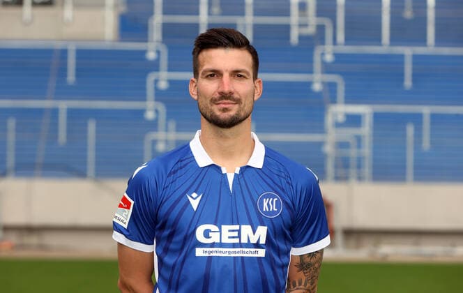 Karlsruher SC portrait date season 2021 2022 Jerome Gondorf, Karlsruher SC, 2 Bundesliga, portrait date 2021 2022