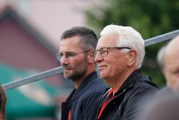 Dieter Nüssing front , Michael Wiesinger back, both 1 FC Nuremberg season opener, football, Regionalliga Bayern, season 2021 22, opening match, TSV Aubstadt SpVgg Unterhaching, NGN Arena, Aubstadt 15 07 2021.