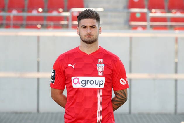 Teampraesentation Zwickau 15 07 2021 Dominic Baumann 28, Zwickau FSV Zwickau, 3 Liga, Porträttermin 2021 2022 , Zwickau, 15 07 2021, Stadium Zwickau, Football ,