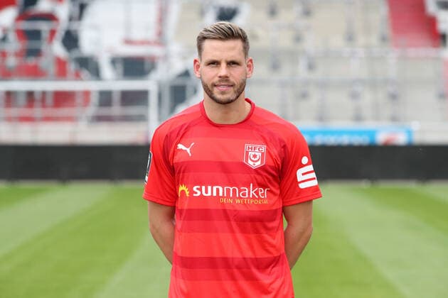 Teampraesentation Halle 15 07 2021 Justin Eilers 9, Halle Hallescher FC, 3 Liga, Porträttermin 2021 2022 , Halle, 15 07 2021, Leuna Chemie Stadion, Fussball ,