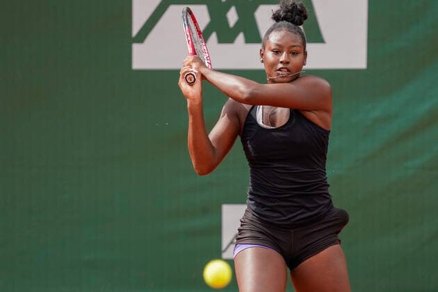 July 16, 2021, Lausanne, Vaud, Switzerland: Lausanne, VD, Switzerland: ALYCIA PARKS plays a backhand return during the Ladies Open Lausanne. Lausanne Switzerland - ZUMAs230 20210716_znp_s230_002 Copyright: xCorinexScibozx