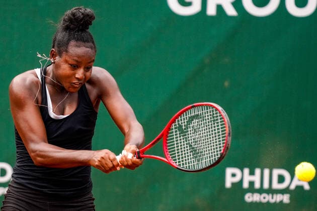 July 16, 2021, Lausanne, Vaud, Switzerland: Lausanne, VD, Switzerland: ALYCIA PARKS plays a backhand return during the Ladies Open Lausanne. Lausanne Switzerland - ZUMAs230 20210716_znp_s230_004 Copyright: xCorinexScibozx