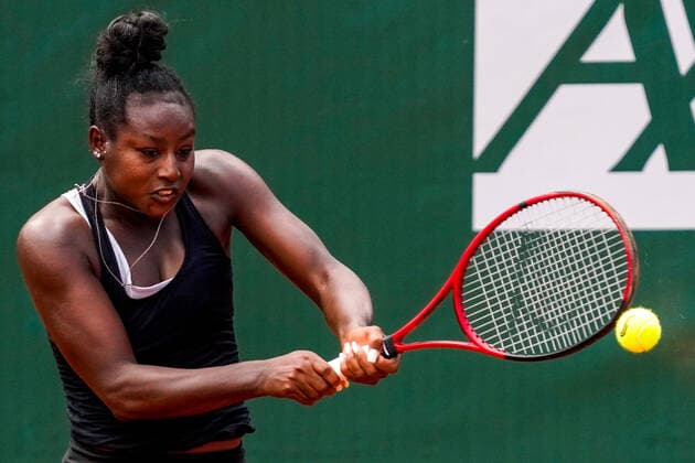 July 16, 2021, Lausanne, Vaud, Switzerland: Lausanne, VD, Switzerland: ALYCIA PARKS plays a backhand return during the Ladies Open Lausanne. Lausanne Switzerland - ZUMAs230 20210716_znp_s230_006 Copyright: xCorinexScibozx