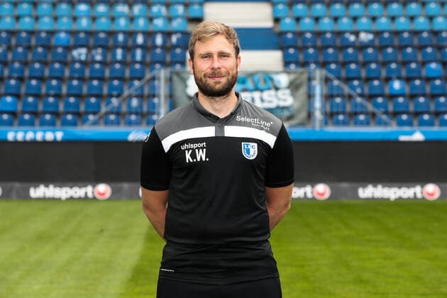 Videoanalyst Kevin Waliczek 1 FC Magdeburg 3 Liga 2021 2022 official photo session 1 FC Magdeburg at the MDCC Arena in Magdeburg Germany, Football, Maenner,GER,15 07 2021 Pressebuero Schroedter