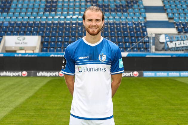Korbinian Burger 1 FC Magdeburg,27 3 Liga 2021 2022 official photo session 1 FC Magdeburg at the MDCC Arena in Magdeburg Germany, Football, Men,GER,15 07 2021 Pressebuero Schroedter