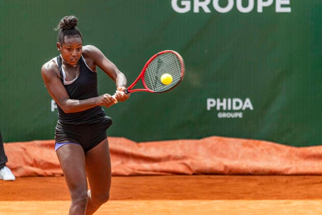 Switzerland: Late match, Lausanne 2021 WTA, Tennis Damen 250 tennis tournament Lausanne Switzerland, 07 16 2021: Alycia Parks of United States is in action during the 8th final, Lausanne 2021 tennis tournament WTA 250 Lausanne Switzerland Copyright: EricxDubost