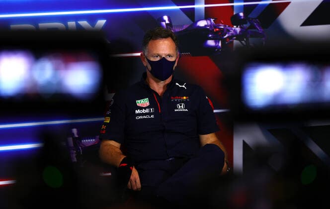 F1 Grand Prix of Great Britain Christian Horner (GBR, Red Bull Racing), F1 Grand Prix of Great Britain at Silverstone Circuit on July 16, 2021 in Silverstone, United Kingdom. (Photo by Dan Istitene Getty Images FIA Pool via HOCH ZWEI) Silverstone Silverstone United Kingdom Poolfoto HOCH ZWEI Pool Getty Images ,EDITORIAL USE ONLY