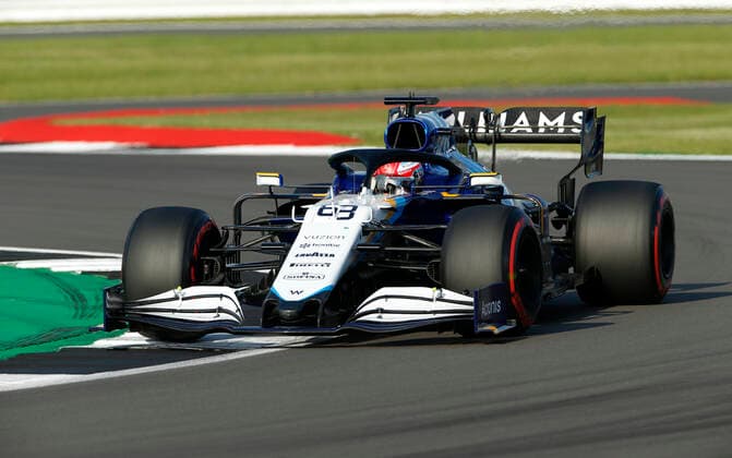 63 RUSSELL George (gbr), Williams Racing F1 FW43B, action during the Formula 1 Pirelli British Grand Prix 2021, 10th round of the 2021 FIA Formula One World Championship, WM, Weltmeisterschaft from July 16 to 18, 2021 on the Silverstone Circuit, in Silverstone, United Kingdom - FORMULE 1 : Grand prix de Grande Bretagne - Essais - Silverstone - 16 07 2021 DPPI Panoramic  00121020_F12021GP10GBR_JK136756