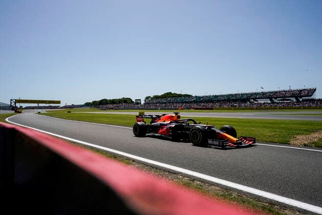 July 17, 2021, Towcester, Great Britain: MAX VERSTAPPEN of the Netherlands and Red Bull Racing drives during practice ahead of the sprint race of the 2021 FIA Formula 1 British Grand Prix at Silverstone Circuit in Towcester, Great Britain. Towcester Great Britain - ZUMAg147 20210717_zap_g147_014 Copyright: xJamesxGasperottix