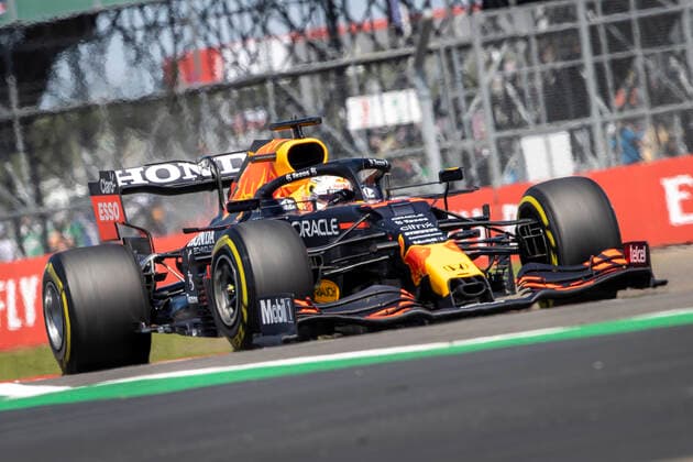 17th July 2021; Silverstone Circuit, Silverstone, Northamptonshire, England; Formula One British Grand Prix, Sprint Race; Red Bull Racing Honda driver Max Verstappen in his Red Bull Racing RB16B Honda RA621H during the P2 session  ActionPlus12306526 TimxWilliams