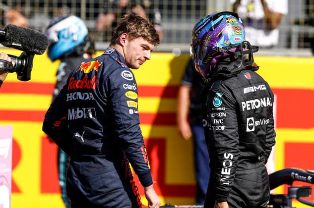 33 Max Verstappen NED, Red Bull Racing , 44 Lewis Hamilton GBR, Mercedes AMG Petronas F1 Team , F1 Grand Prix of Great Britain at Silverstone Circuit on July 17, 2021 in Silverstone, United Kingdom Photo by HOCH ZWEI Silverstone United Kingdom