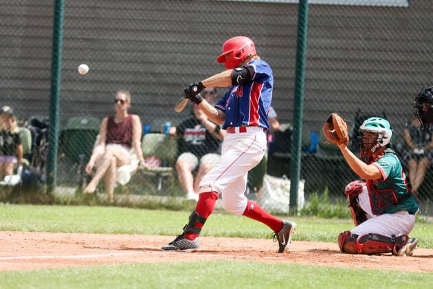 Baseballl I Men I Season 2020 2021 I 1 Bundesliga Nord I 11 12 Spieltag I Hamburg Stealers Dohren Wild Farmers I 18 07 2021 Brehan Murphy 14, Hamburg Stealers Hamburg Baseballanlage Langenhorst Hamburg Germany Copyright: xLobeca RalfxHomburgx