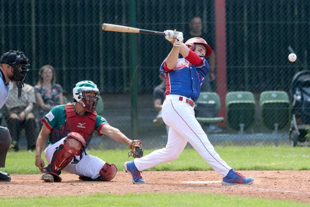 Baseballl I Men I Season 2020 2021 I 1 Bundesliga Nord I 11 12 Spieltag I Hamburg Stealers Dohren Wild Farmers I 18 07 2021 Marc Harder 24, Hamburg Stealers Hamburg Baseballanlage Langenhorst Hamburg Germany Copyright: xLobeca RalfxHomburgx