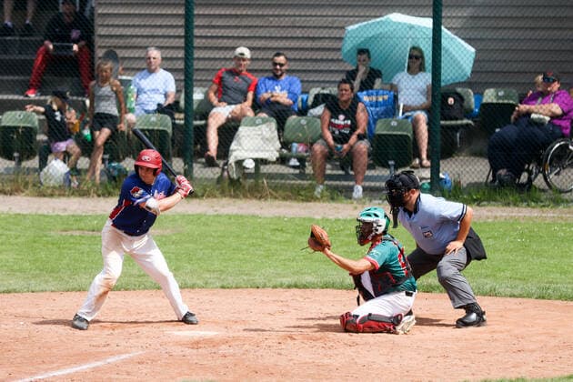 Baseballl I Men I Season 2020 2021 I 1 Bundesliga Nord I 11 12 Spieltag I Hamburg Stealers Dohren Wild Farmers I 18 07 2021 Daniel Bonfiglio 19, Hamburg Stealers Orlando Del Muro 58, Dohren Wild Farmers Hamburg Baseballanlage Langenhorst Hamburg Germany Copyright: xLobeca RalfxHomburgx