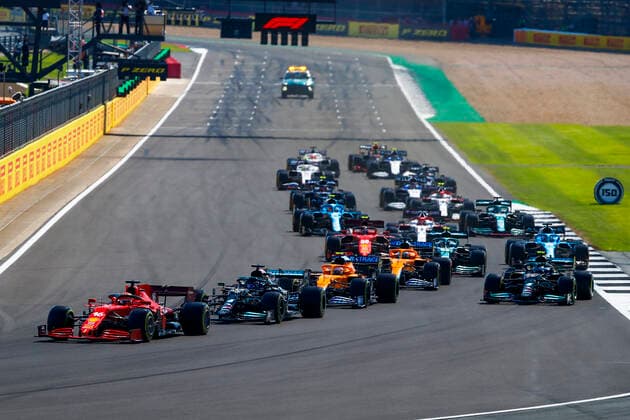 Second start, 16 LECLERC Charles (mco), Scuderia Ferrari SF21, action during the Formula 1 Pirelli British Grand Prix 2021, 10th round of the 2021 FIA Formula One World Championship, WM, Weltmeisterschaft from July 16 to 18, 2021 on the Silverstone Circuit, in Silverstone, United Kingdom - FORMULE 1 : Grand prix de Grande Bretagne - Course - Silverstone - 18 07 2021 DPPI PANORAMIC  _B2_9723