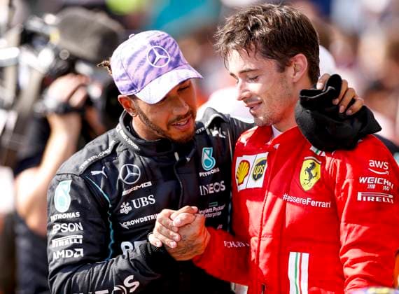 44 Lewis Hamilton GBR, Mercedes AMG Petronas F1 Team , 16 Charles Leclerc MON, Scuderia Ferrari Mission Winnow , F1 Grand Prix of Great Britain at Silverstone Circuit on July 18, 2021 in Silverstone, United Kingdom Photo by HOCH ZWEI Silverstone United Kingdom