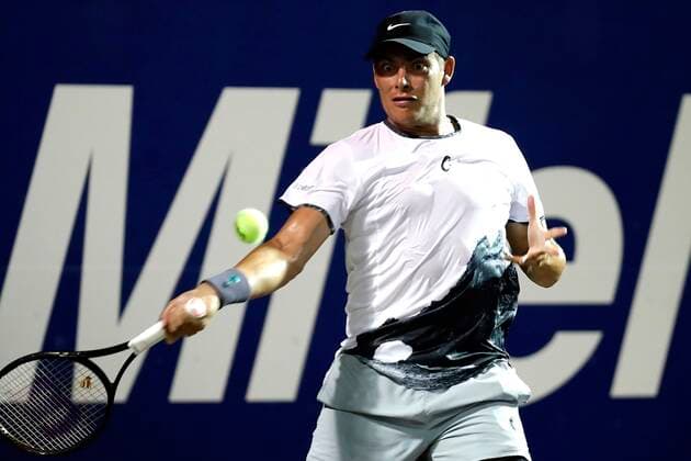 The Mexican Gerardo Lopez in action against the American Johnson Steve, today, during the first day of activities of the Los Cabos Tennis Open, in the state of Baja California Sur, Mexico, 19 July 2021. EFE Jorge Reyes Los Cabos Tennis Open !ACHTUNG: NUR REDAKTIONELLE NUTZUNG!  Copyright: xJorgexReyesx MEX7124 20210720-68bde63e849dba92118917247c1fcb484612741f