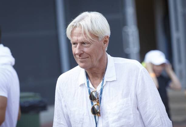 Swedish tennis legend Björn Borg watches his son Leo Borg play at the Tampere Open tennis tournament in Tampere, Finland, on July 20, 2021. Tampere Finland LKFTVX20210720184857ARNU  Copyright: xKallexParkkinenx
