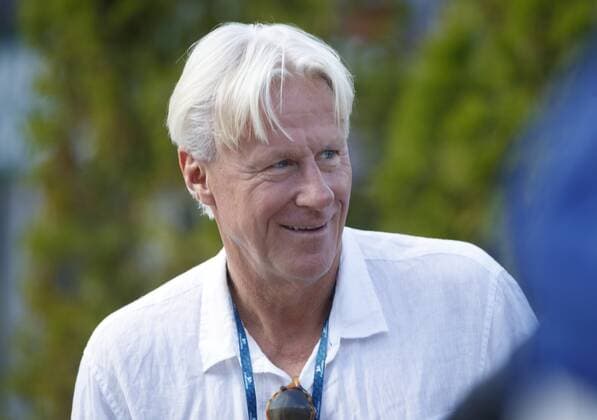 Swedish tennis legend Björn Borg watches his son Leo Borg play at the Tampere Open tennis tournament in Tampere, Finland, on July 20, 2021. Tampere Finland LKFTVX20210720184900ABVP  Copyright: xKallexParkkinenx