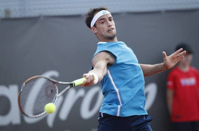 Nicolas Kicker of Argentina plays at the Tampere Open tennis tournament in Tampere, Finland, on July 19, 2021. Tampere Finland LKFTVX20210720184908BUHH  Copyright: xKallexParkkinenx