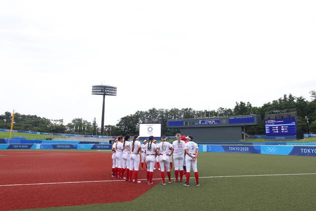 Mexico team group, Mannschaftsbild, Totale (MEX), JULY 21, 2021 - Softball : Opening Round match between Mexico 0-4 Canada during the Tokyo 2020 Olympic Games, Olympische Spiele, Olympia, OS at the Fukushima Azuma Baseball Stadium in Fukushima, Japan. Noxthirdxpartyxsales  (165094178)