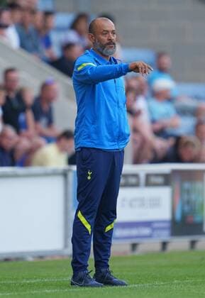 Mandatory Credit: Photo by Joe Toth Shutterstock (12223407e) Tottenham Hotspur Manager Nuno Espírito Santo Colchester United v Tottenham Hotspur, Pre-season Friendly, Football, Jobserve Community Stadium, Colchester, UK - 21 July 2021 EDITORIAL USE ONLY No use with unauthorised audio, video, data, fixture lists, club league logos or live services. Online in-match use limited to 120 images, no video emulation. No use in betting, games or single club league player publications. Colchester United v Tottenham Hotspur, Pre-season Friendly, Football, Jobserve Community Stadium, Colchester, UK - 21 July 2021 EDITORIAL USE ONLY No use with unauthorised audio, video, data, fixture lists, club league logos or live services. Online in-match use limited to 120 images, no video emulation. No use in betting, games or single club league player publications. Copyright: xJoexToth Shutterstockx 12223407e